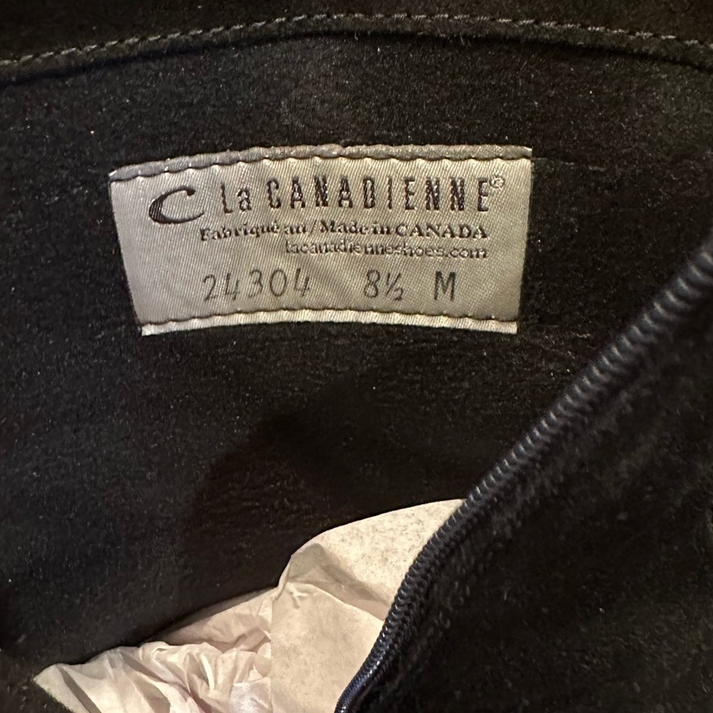 La CANADIENNE Black Waterproof Italian Calf Suede Token Wedge Ankle Boot… - Picture 4 of 8
